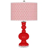Bright Red Diamonds Apothecary Table Lamp