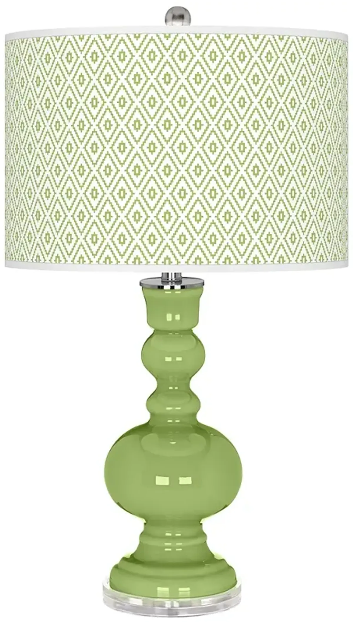 Color Plus Apothecary 30" High Diamonds Lime Rickey Green Table Lamp