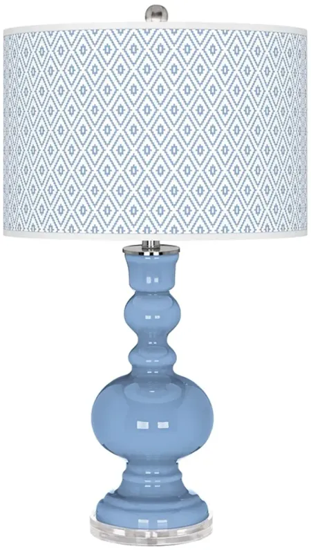 Color Plus Apothecary 30" Diamonds Shade Placid Blue Table Lamp