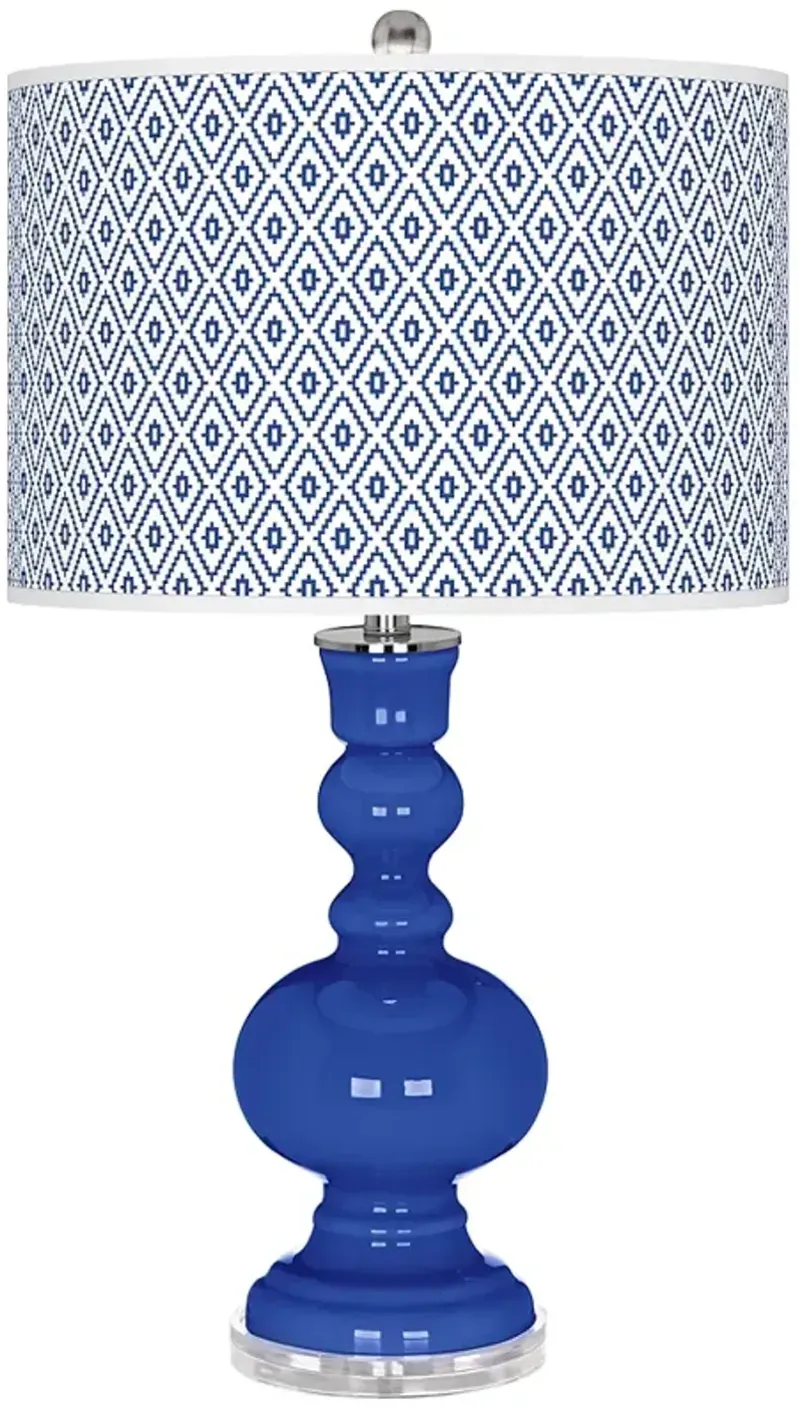 Dazzling Blue Diamonds Apothecary Table Lamp
