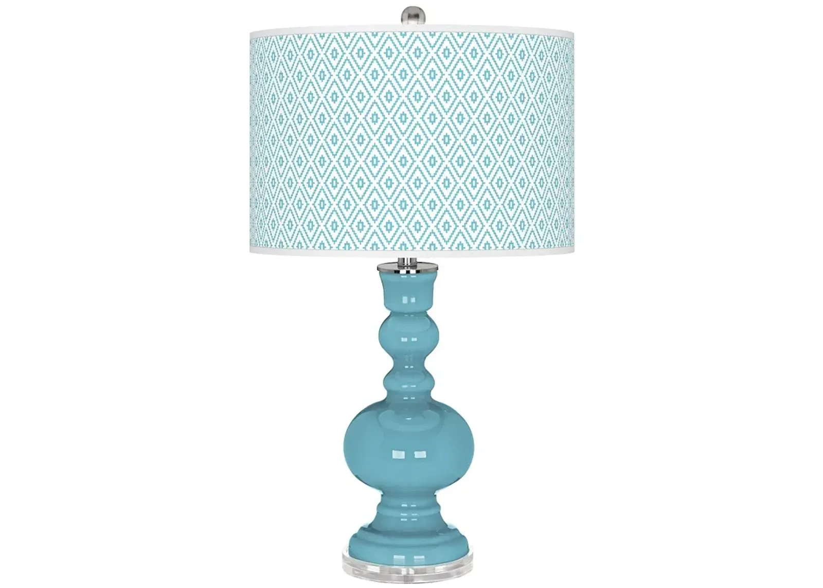 Color Plus Apothecary 30" Diamonds Shade Nautilus Blue Table Lamp