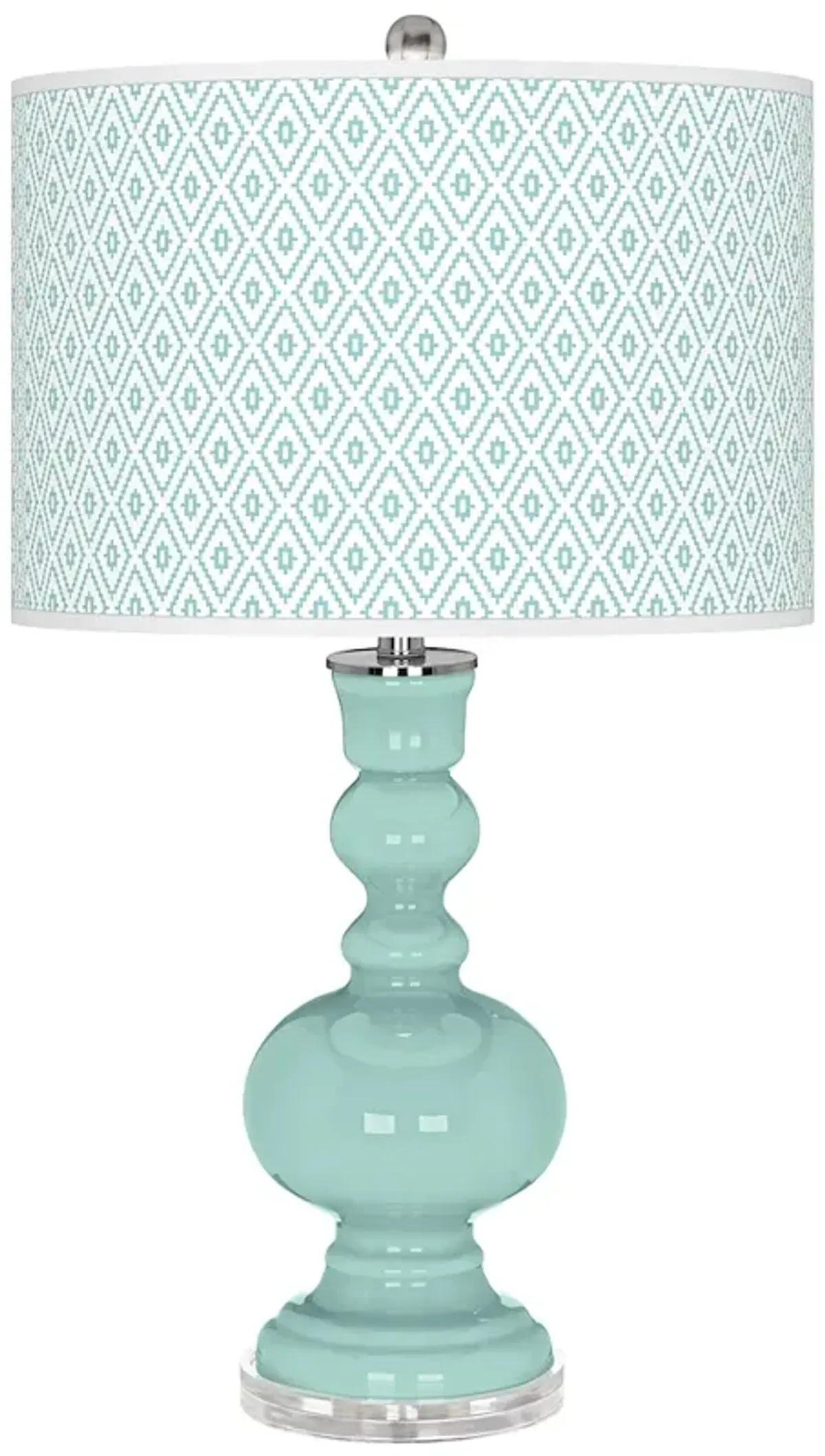 Color Plue Apothecary 30" Diamonds Shade Cay Blue Table Lamp