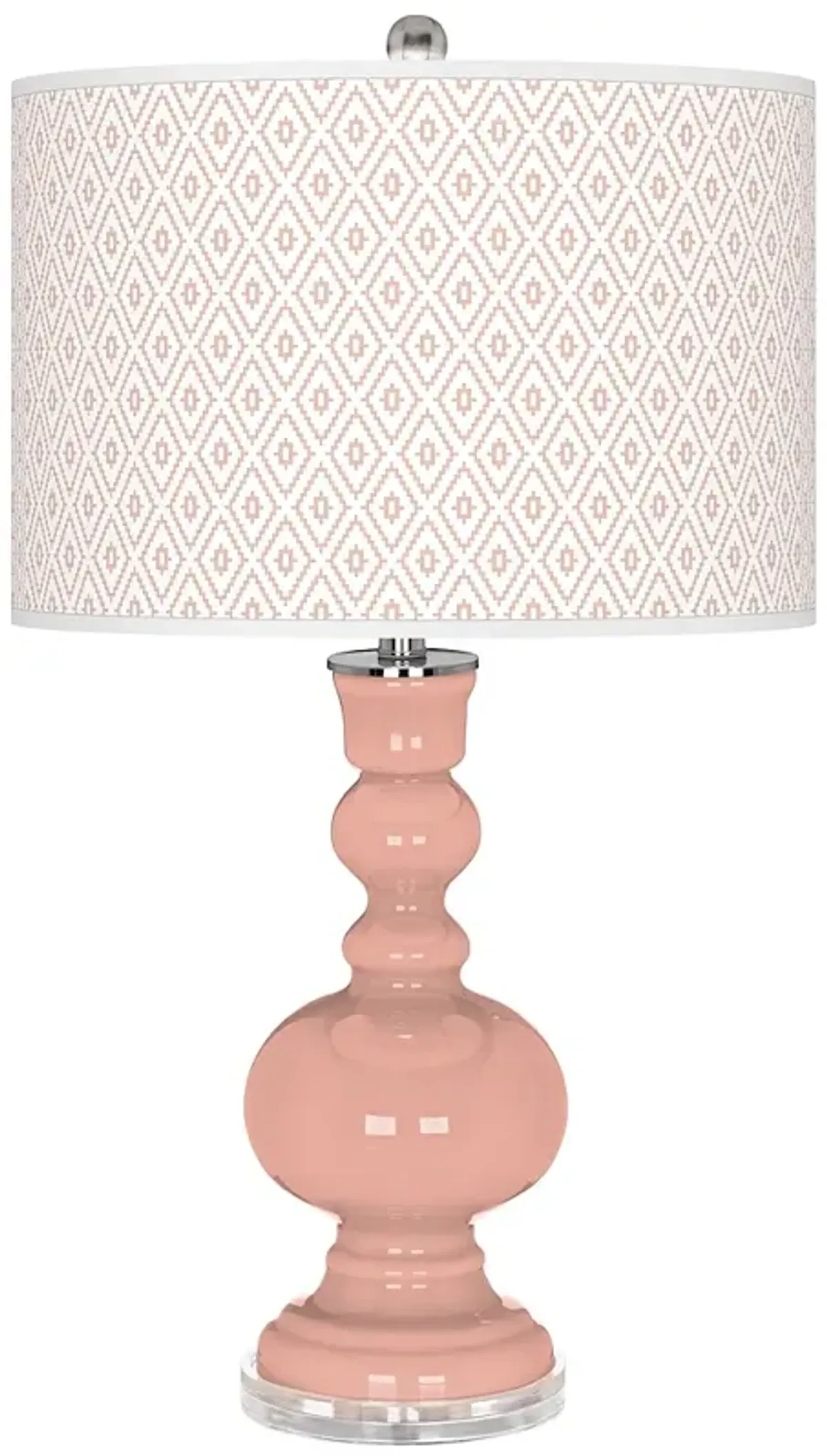 Mellow Coral Diamonds Apothecary Table Lamp