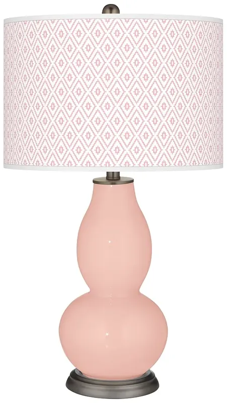 Rose Pink Diamonds Double Gourd Table Lamp