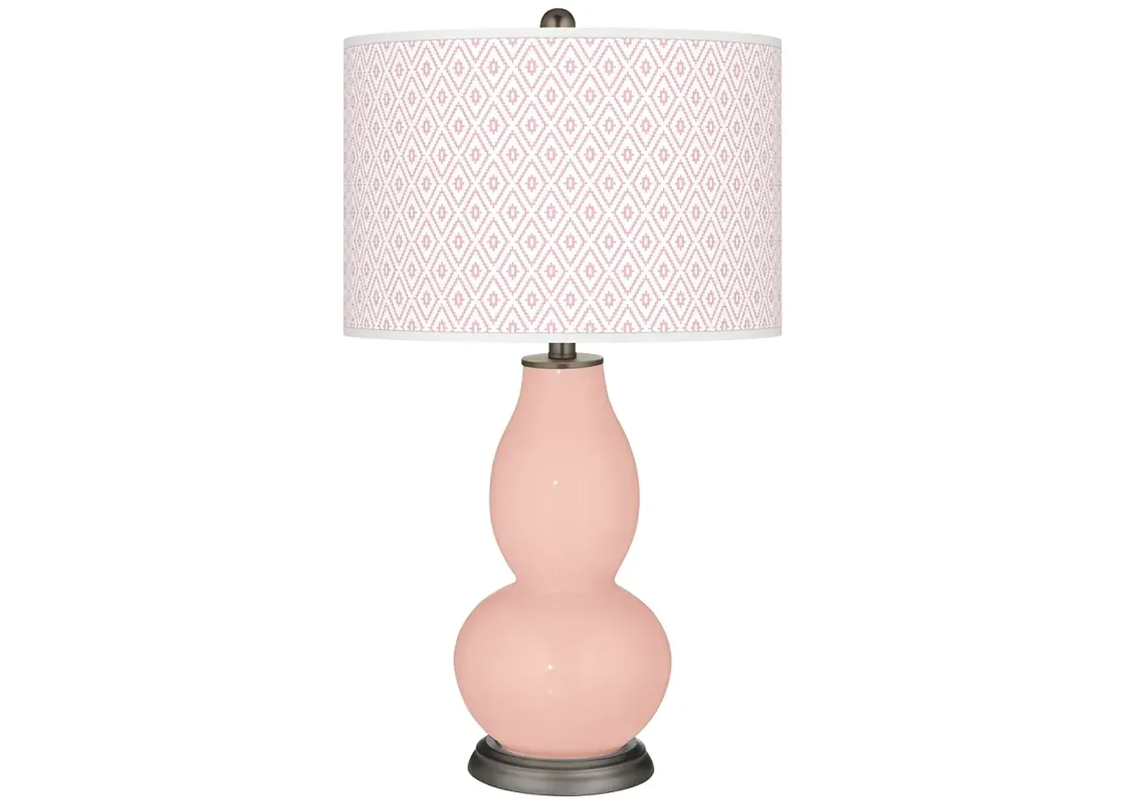 Rose Pink Diamonds Double Gourd Table Lamp