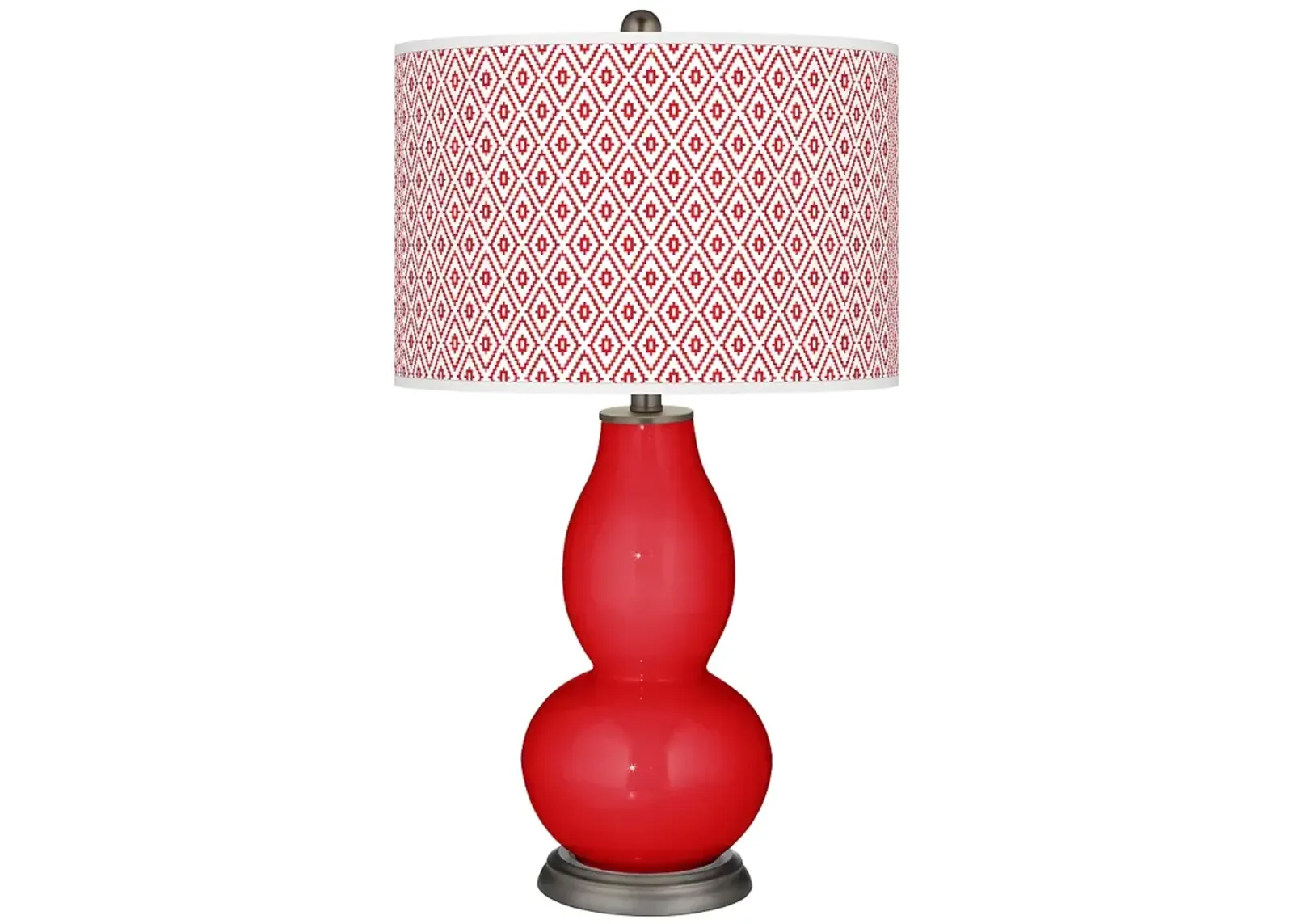 Bright Red Diamonds Double Gourd Table Lamp