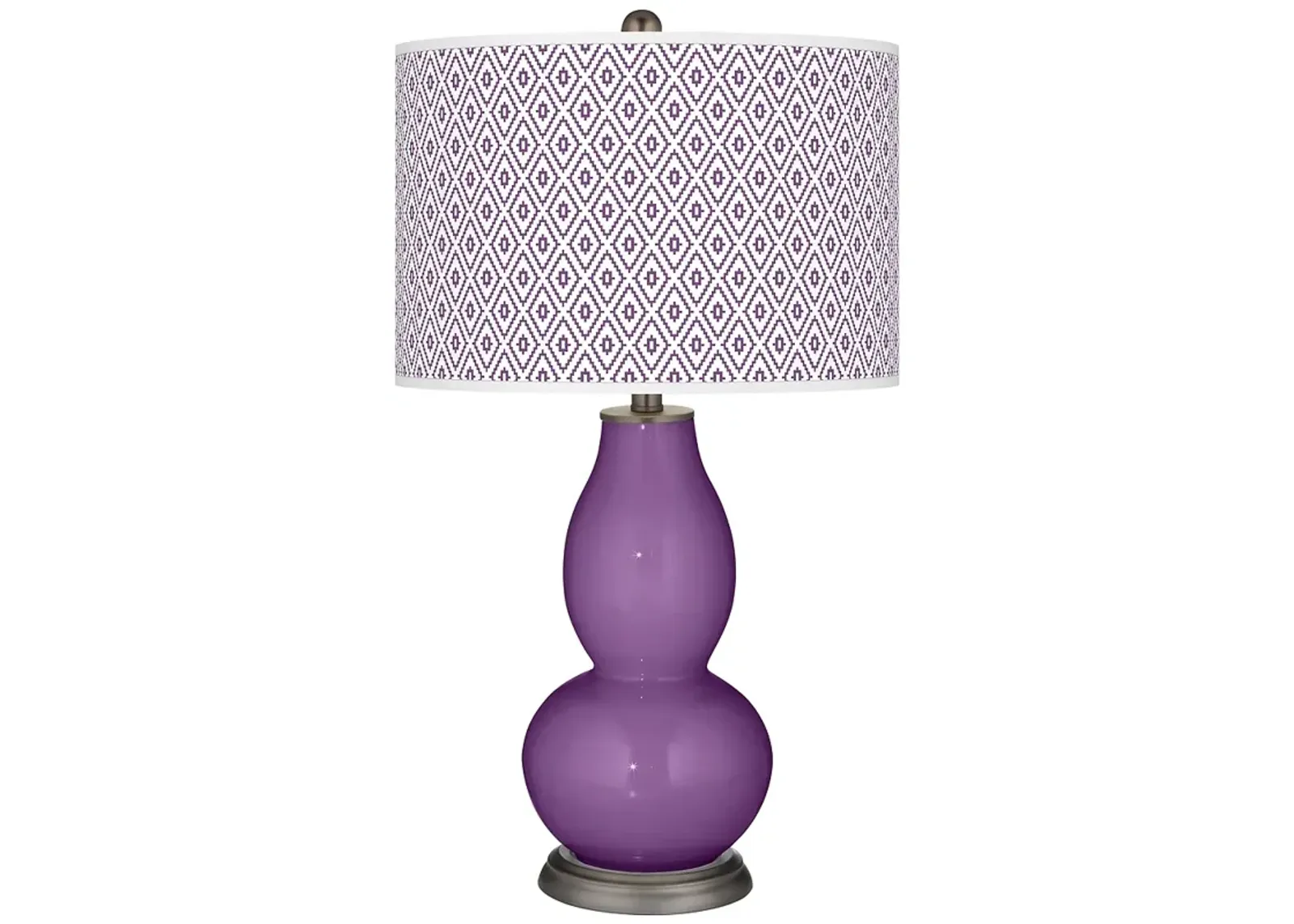 Color Plus Double Gourd 29 1/2" Diamonds Passionate Purple Table Lamp