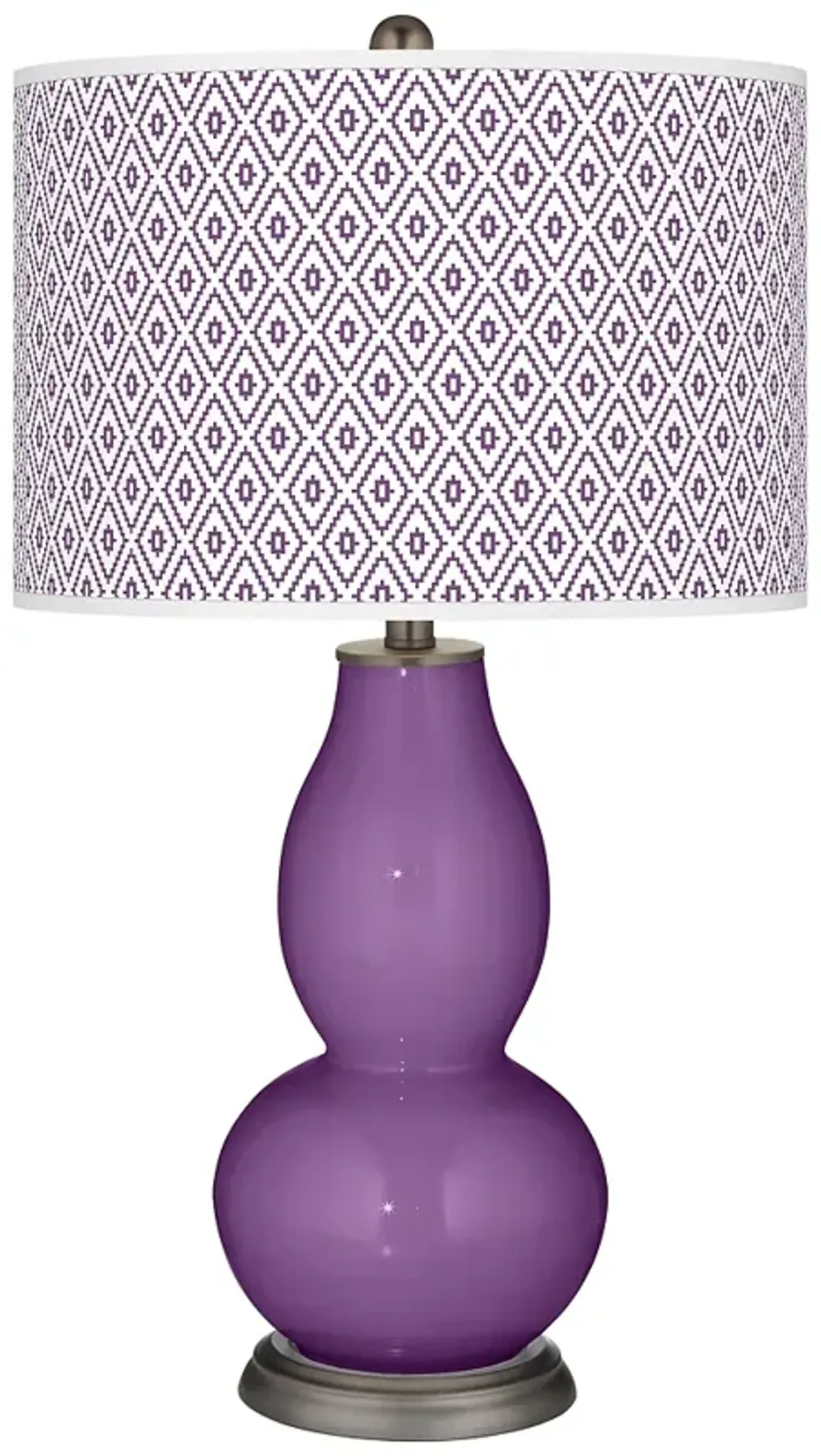 Color Plus Double Gourd 29 1/2" Diamonds Passionate Purple Table Lamp