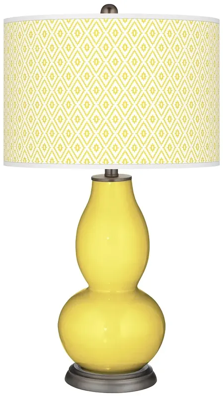 Lemon Twist Diamonds Double Gourd Table Lamp