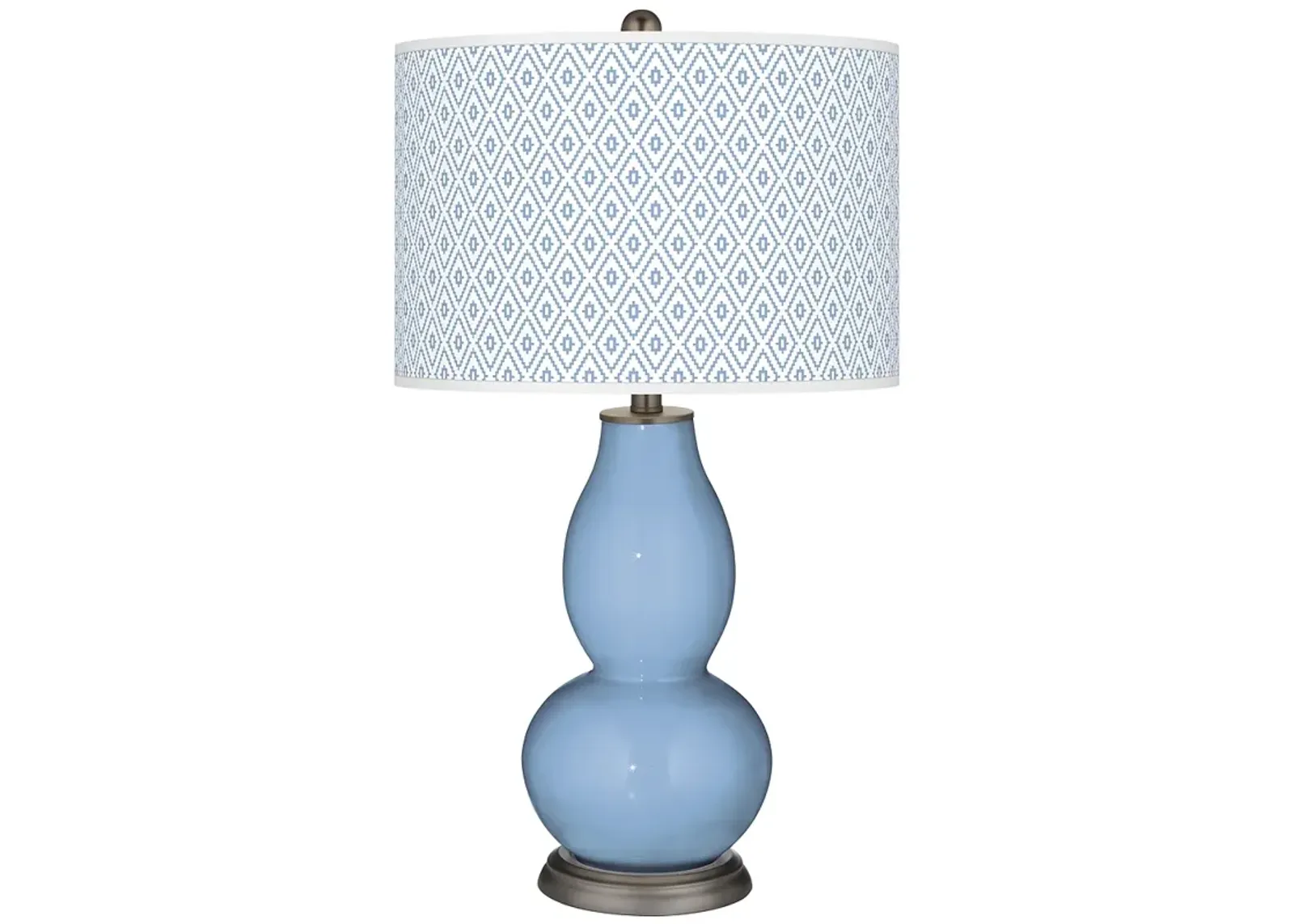 Color Plus Double Gourd 29 1/2" Diamonds Placid Blue Table Lamp