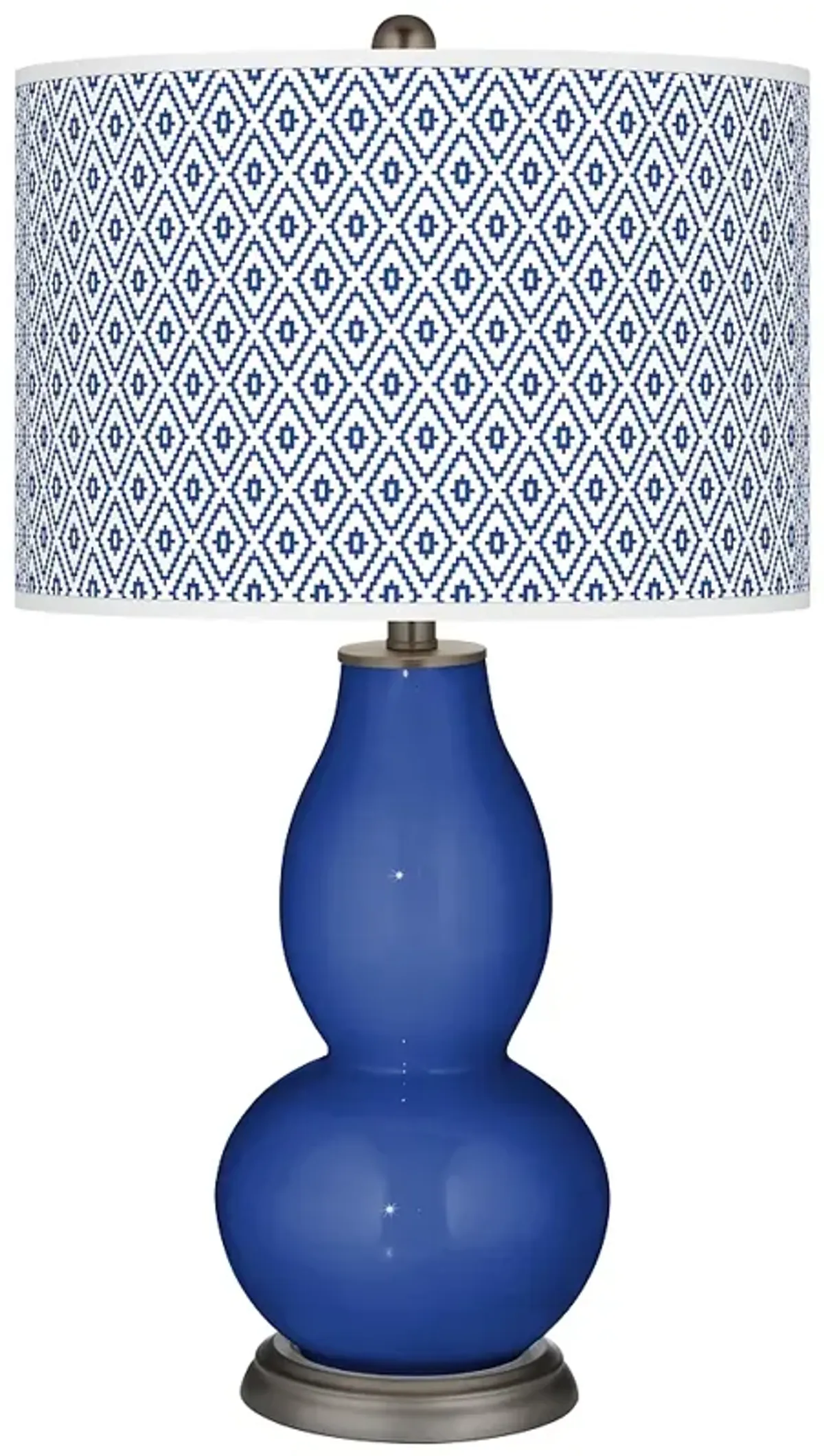 Dazzling Blue Diamonds Double Gourd Table Lamp