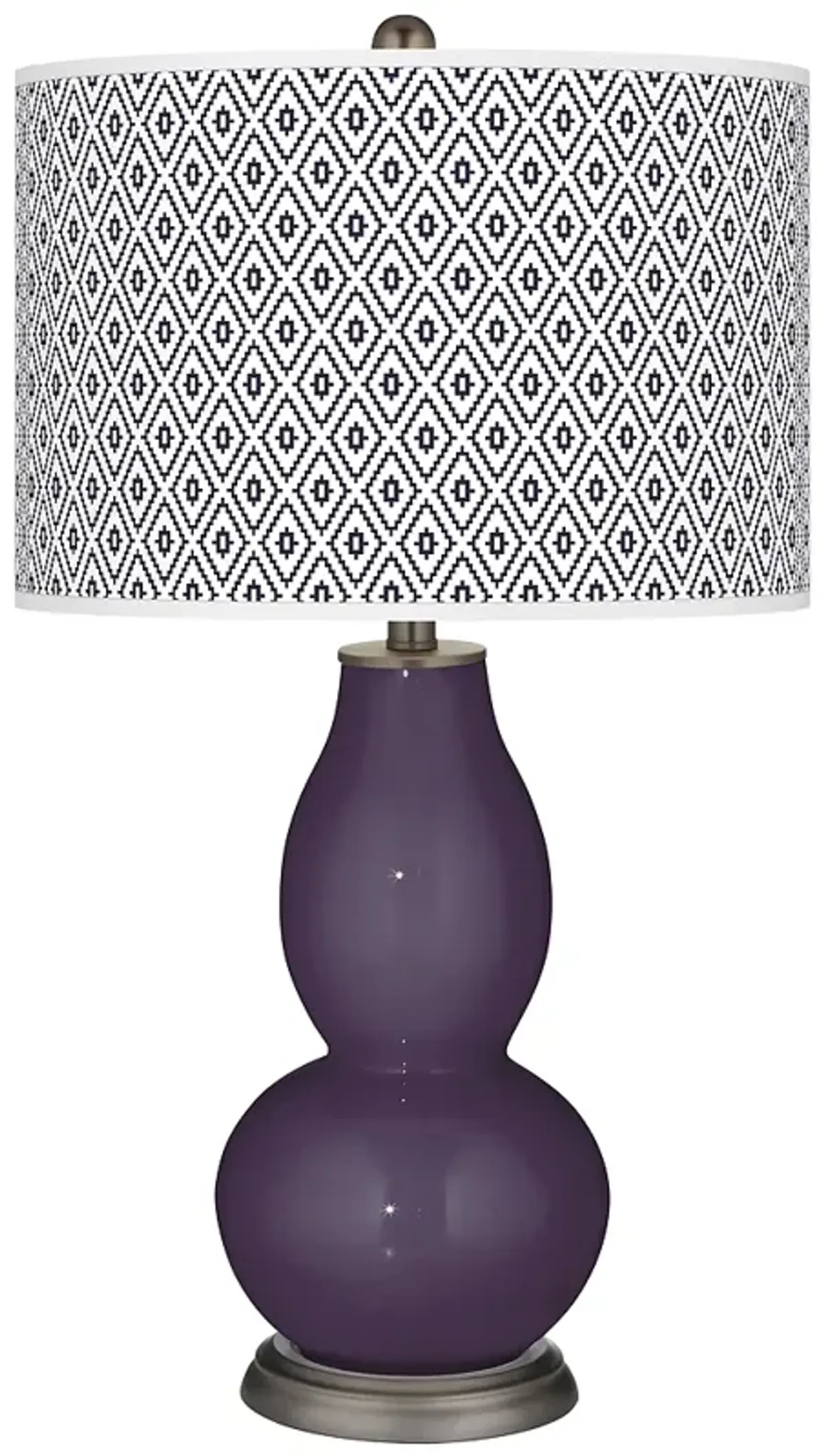 Color Plus Double Gourd 29 1/2" Diamonds Quixotic Plum Purple Lamp