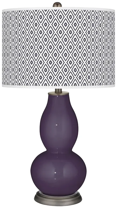 Quixotic Plum Diamonds Double Gourd Table Lamp