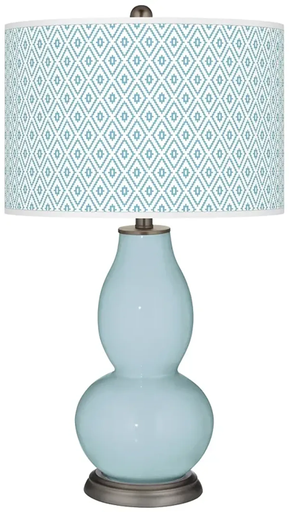 Color Plus Double Gourd 29 1/2" Diamonds Vast Sky Blue Table Lamp