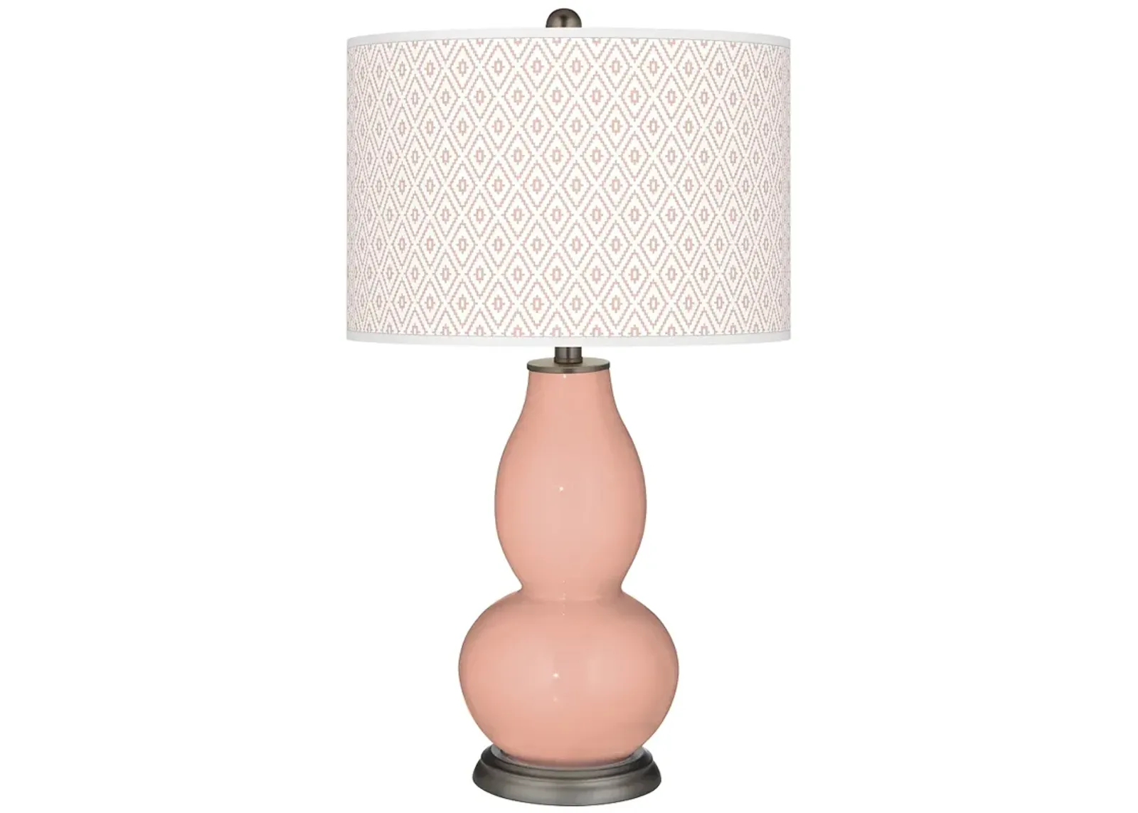 Mellow Coral Diamonds Double Gourd Table Lamp