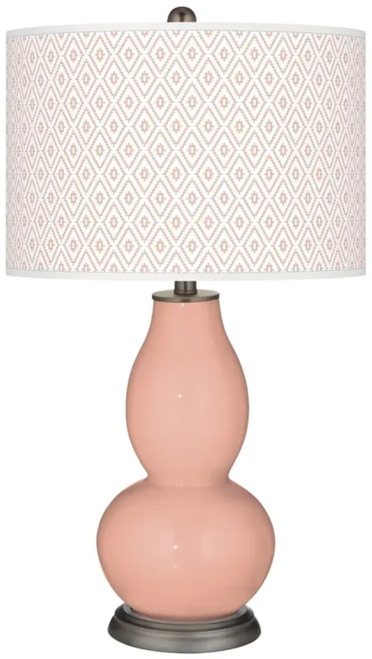 Mellow Coral Diamonds Double Gourd Table Lamp