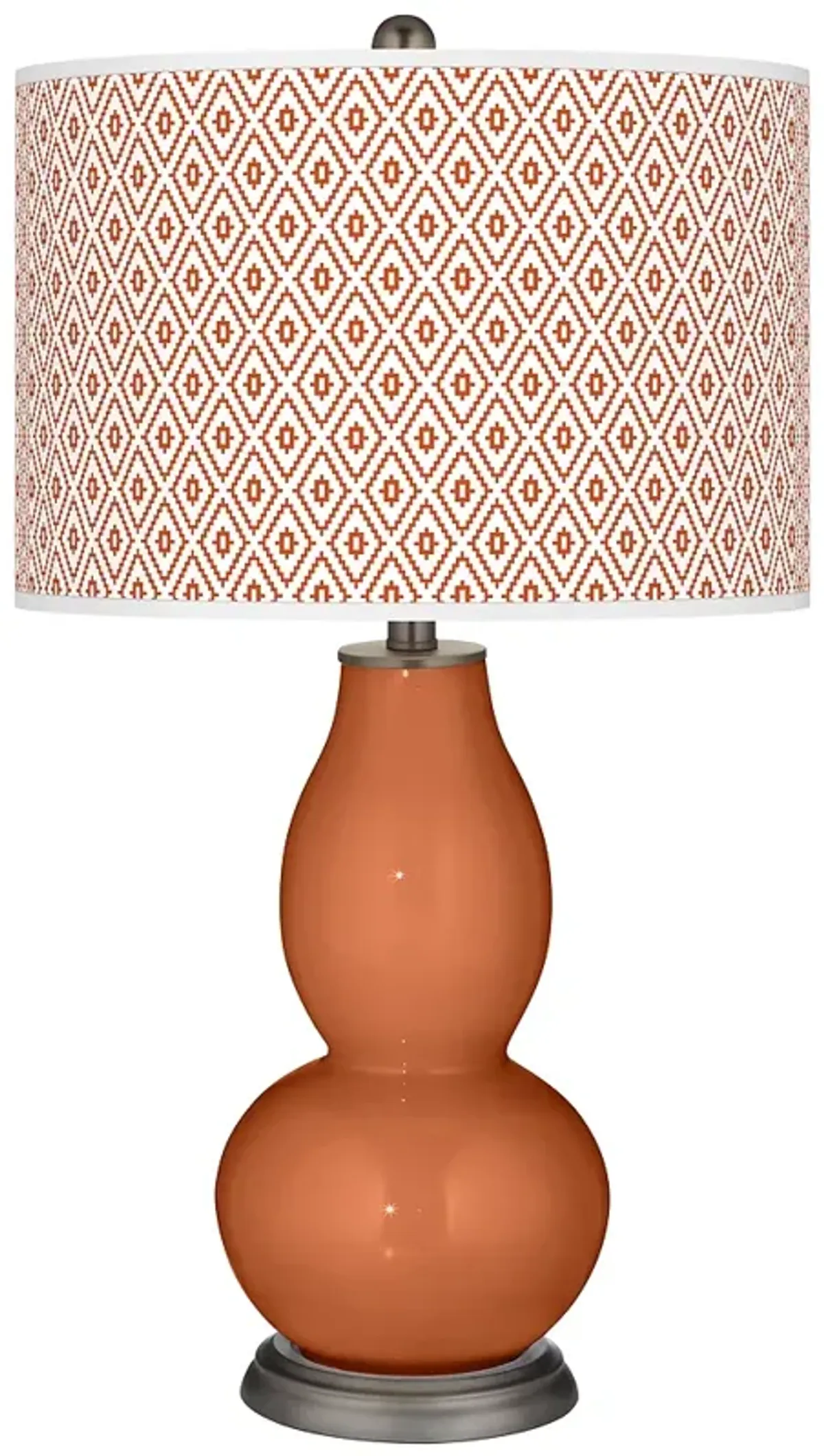 Robust Orange Diamonds Double Gourd Table Lamp