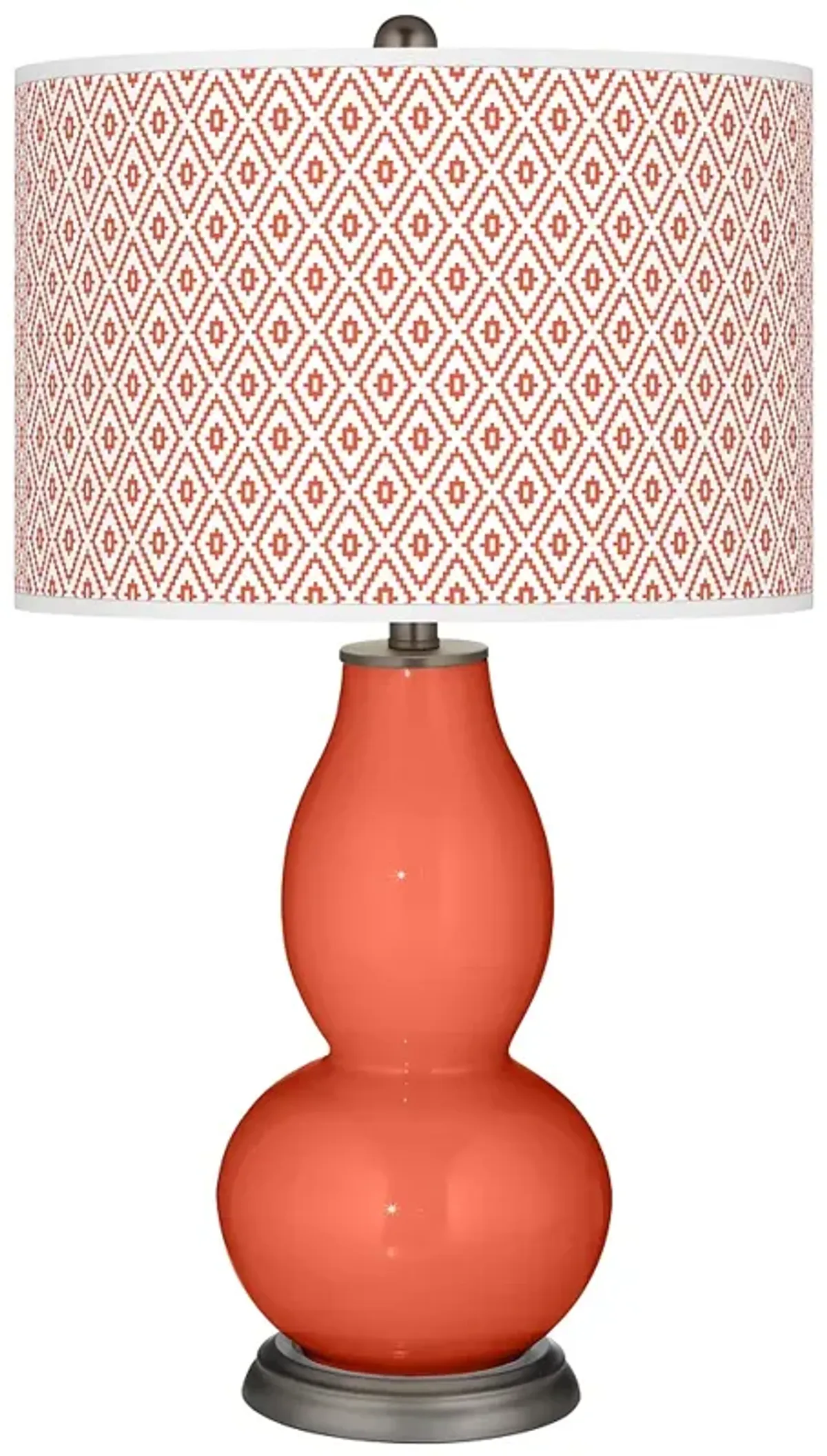 Daring Orange Diamonds Double Gourd Table Lamp