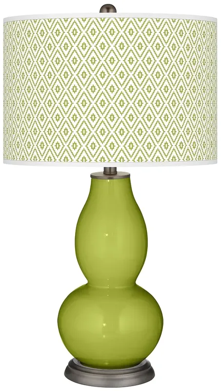 Parakeet Diamonds Double Gourd Table Lamp