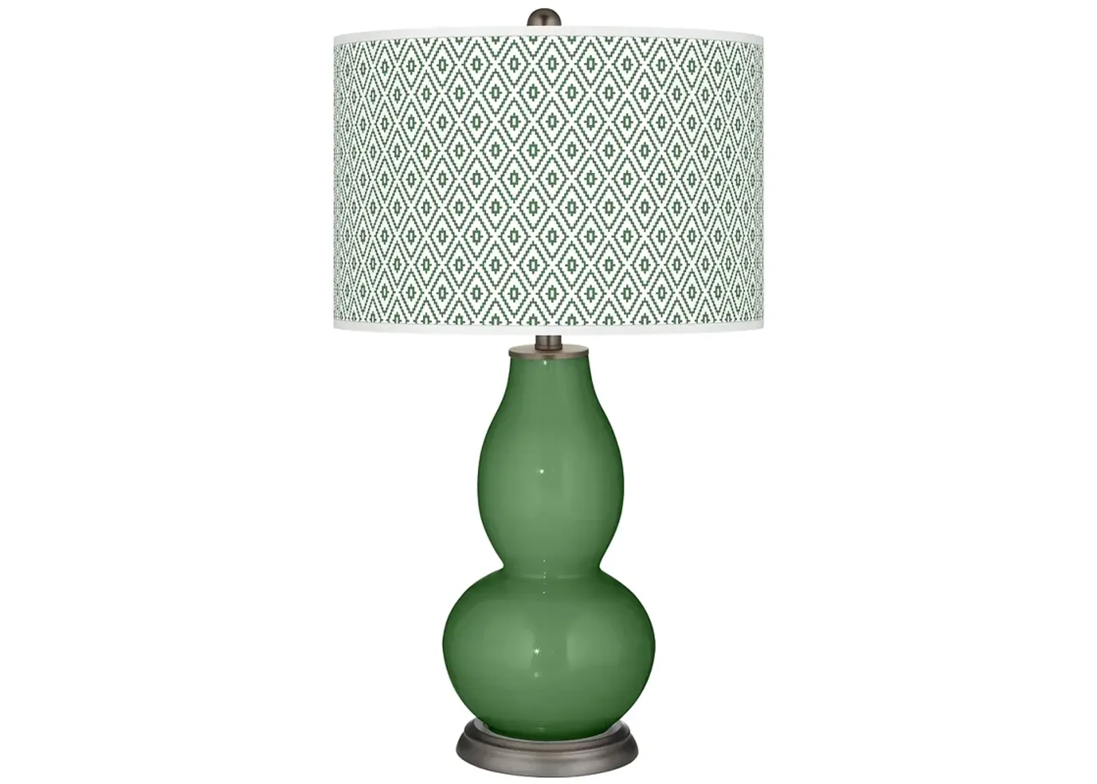 Color Plus Double Gourd 29 1/2" Diamonds Shade Garden Grove Green Lamp