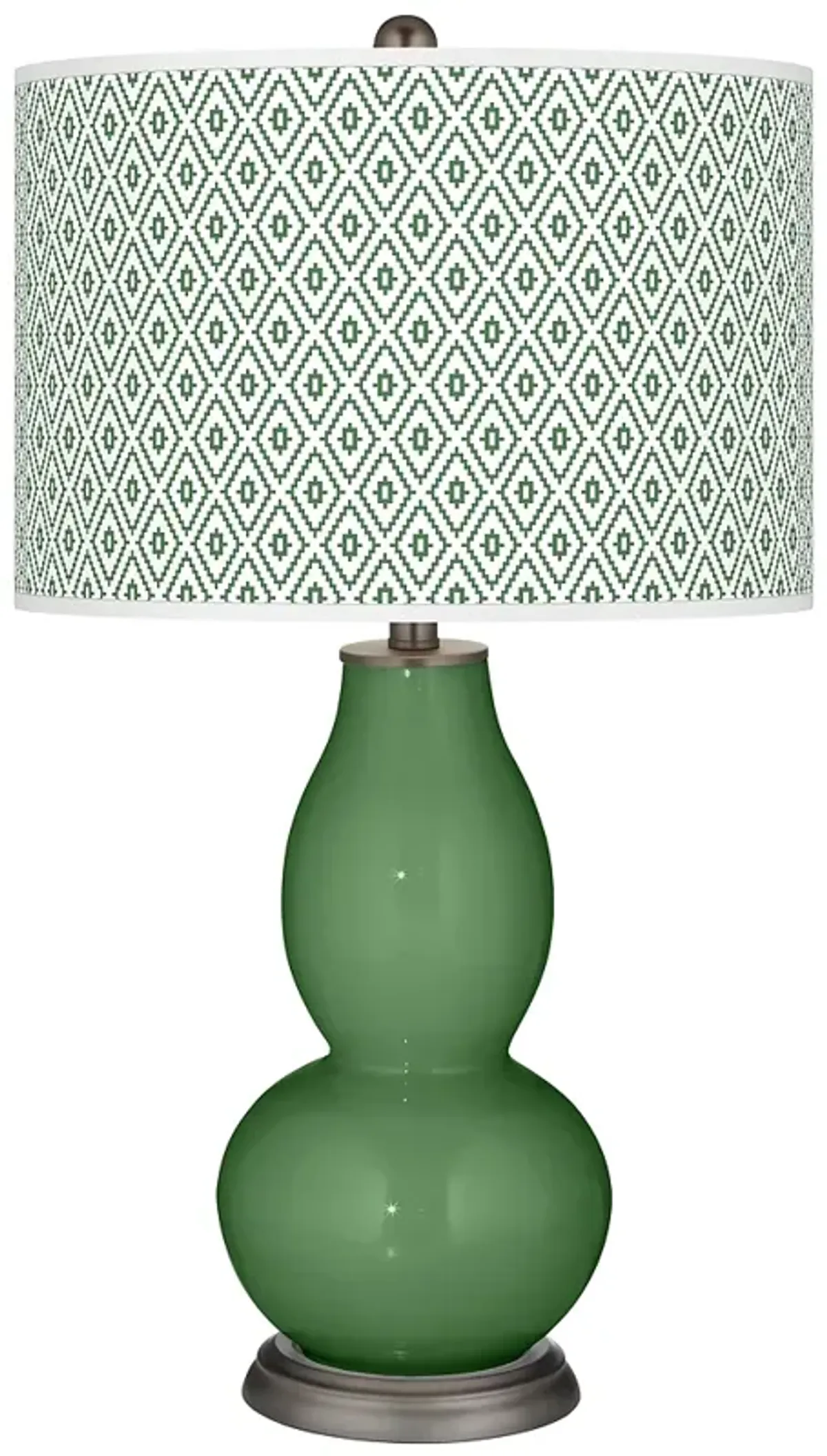 Color Plus Double Gourd 29 1/2" Diamonds Shade Garden Grove Green Lamp