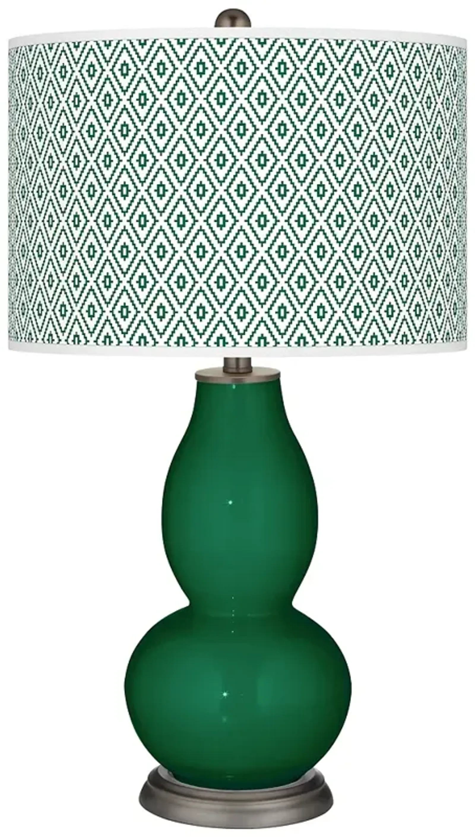 Color Plus Double Gourd 29 1/2" Diamonds Shade Greens Table Lamp