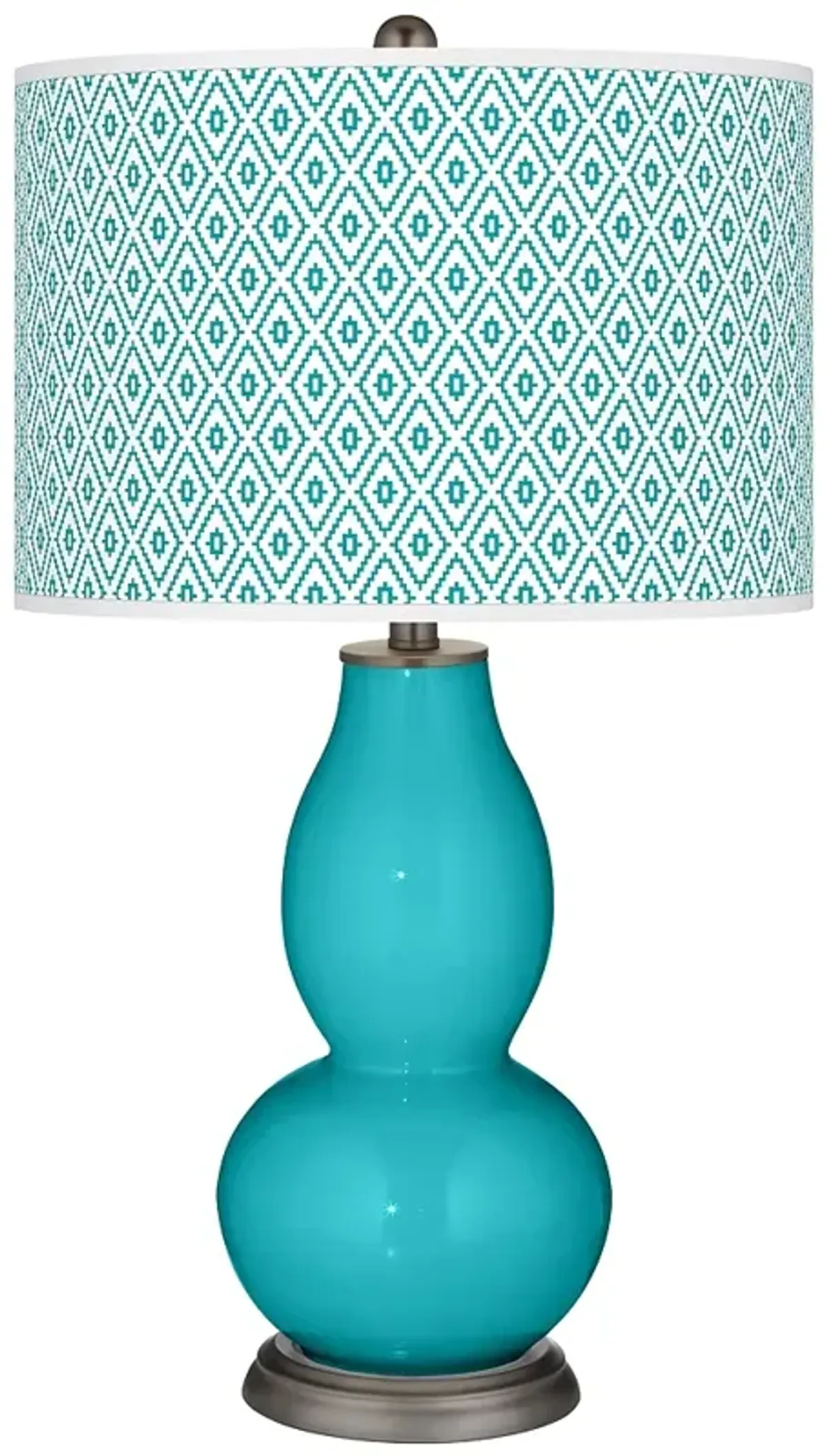 Surfer Blue Diamonds Double Gourd Table Lamp