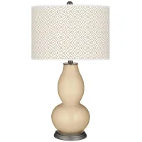 Colonial Tan Diamonds Double Gourd Table Lamp