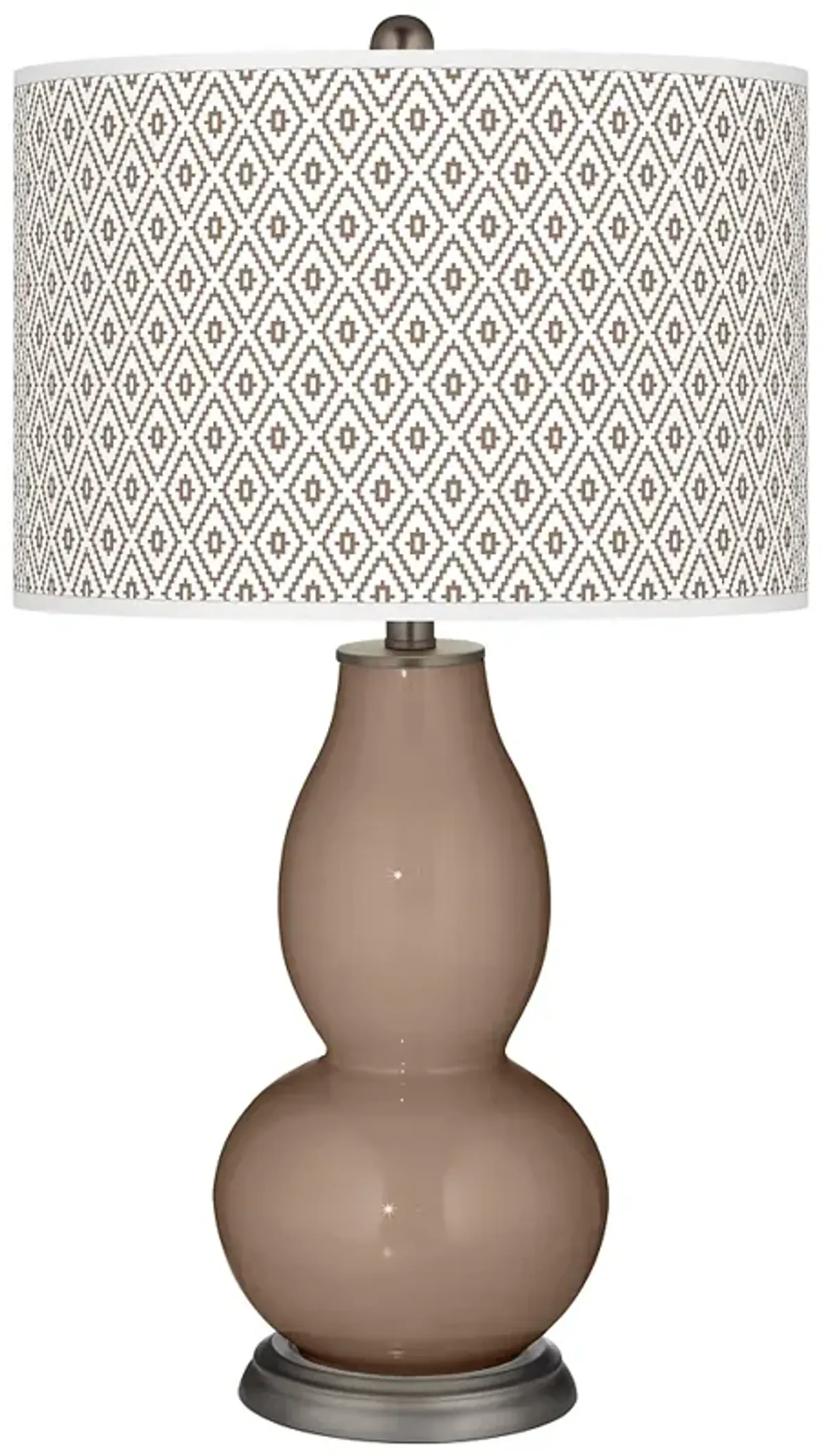 Mocha Diamonds Double Gourd Table Lamp