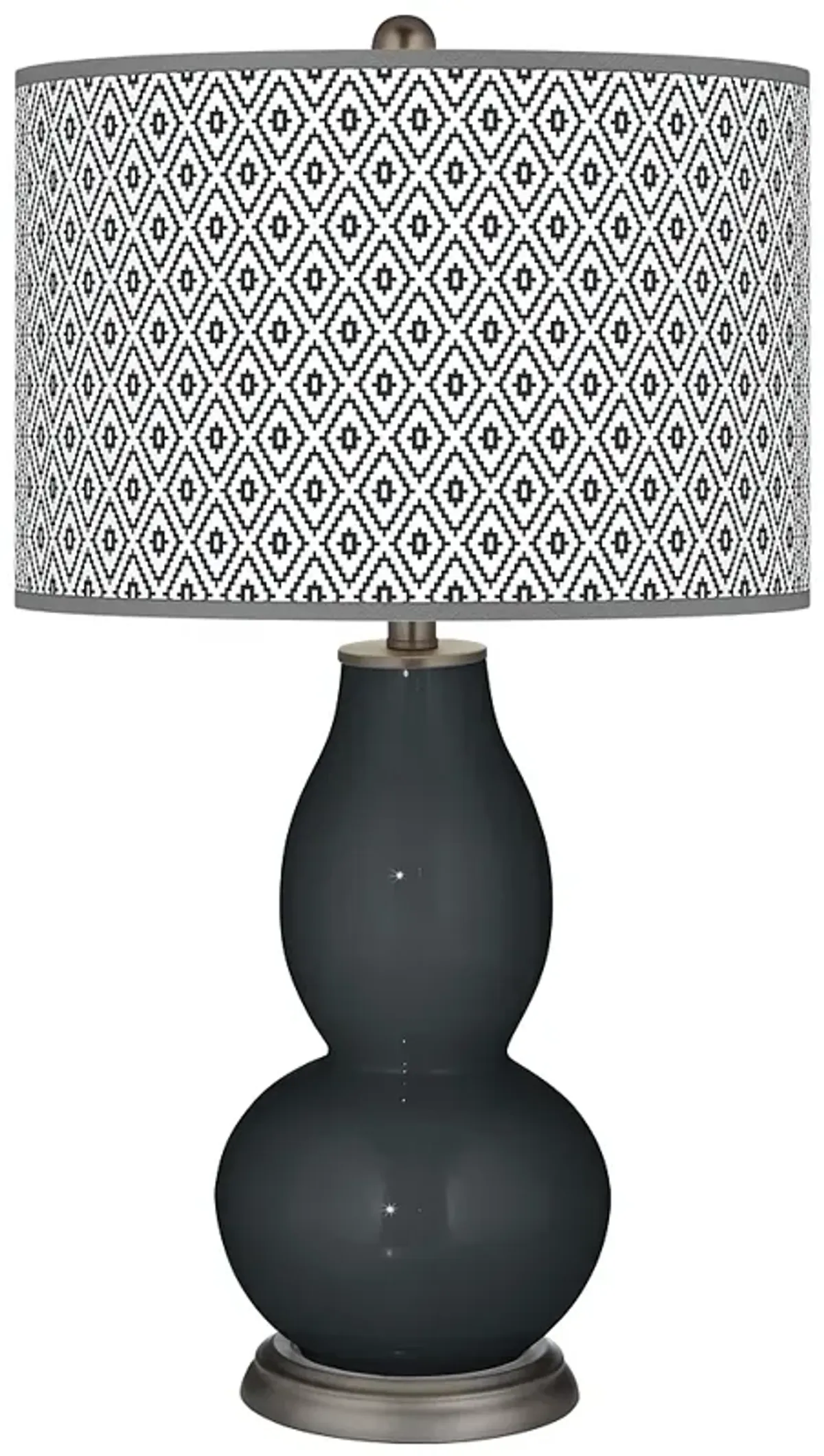 Black of Night Diamonds Double Gourd Table Lamp