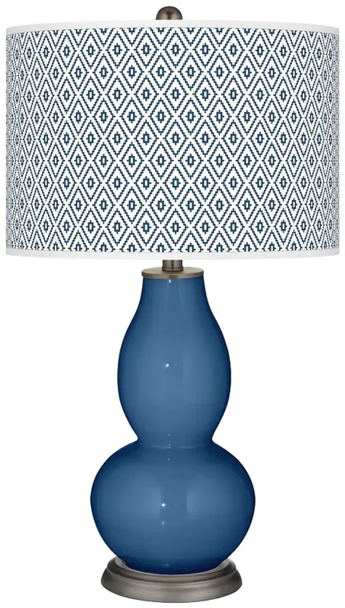 Regatta Blue Diamonds Double Gourd Table Lamp