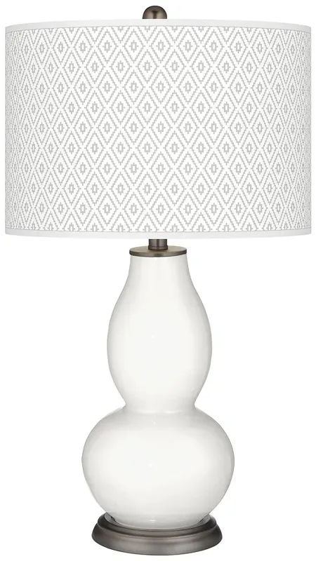 Winter White Diamonds Double Gourd Table Lamp