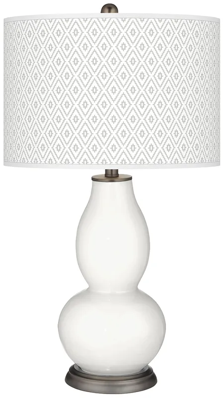 Winter White Diamonds Double Gourd Table Lamp