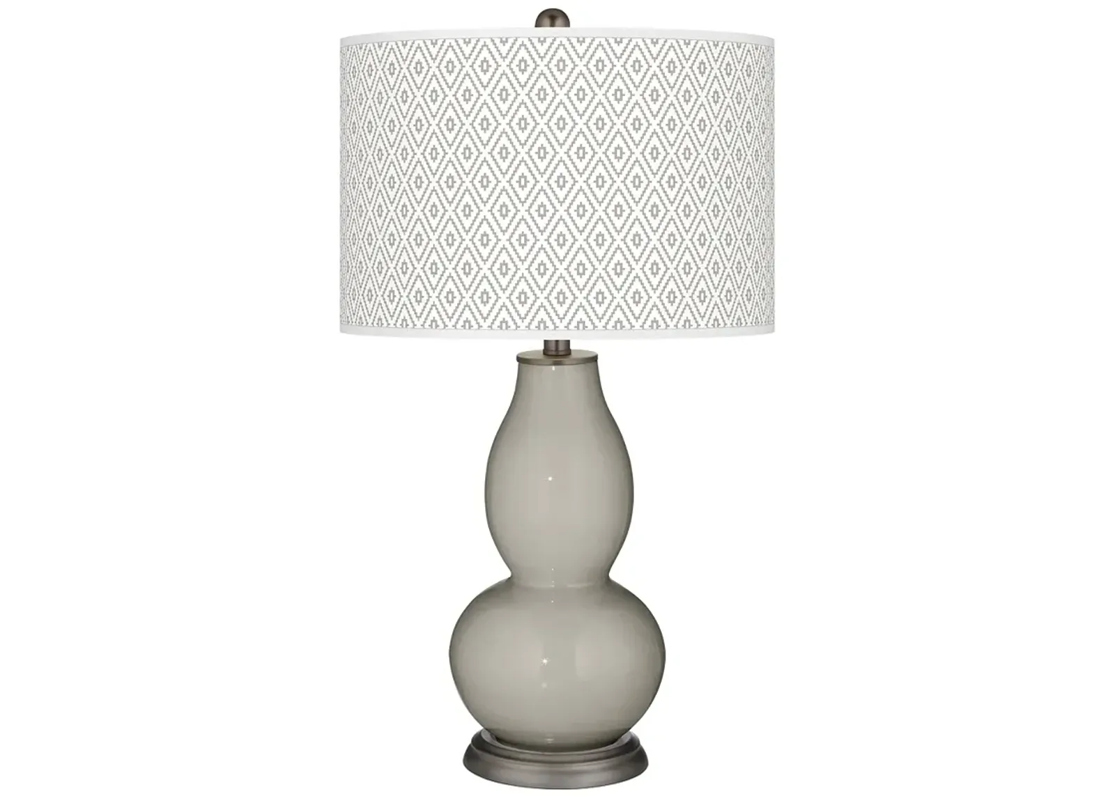 Requisite Gray Diamonds Double Gourd Table Lamp