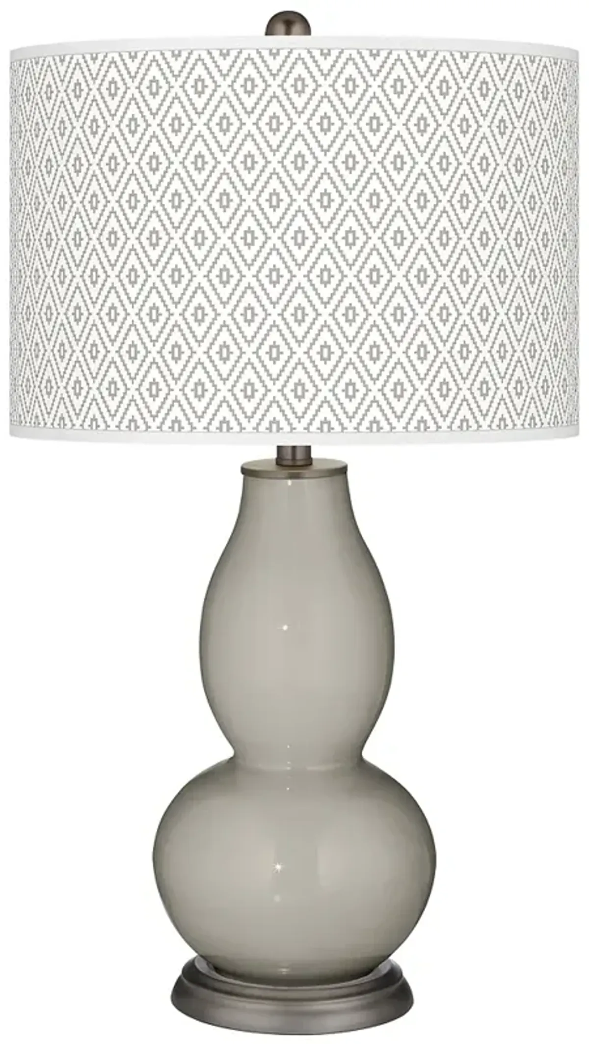 Requisite Gray Diamonds Double Gourd Table Lamp