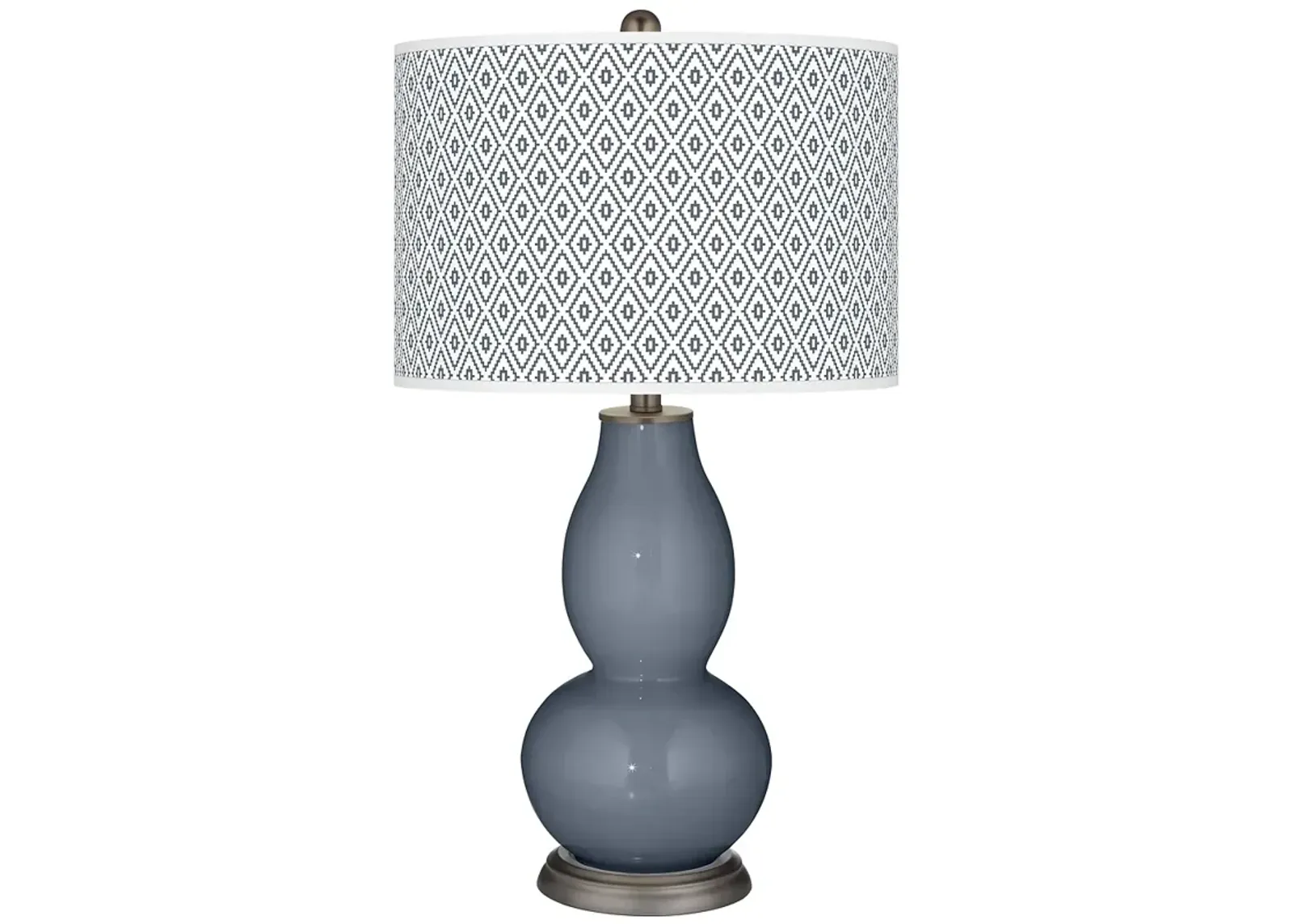 Color Plus Double Gourd 29 1/2" Diamonds Granite Peak Gray Table Lamp