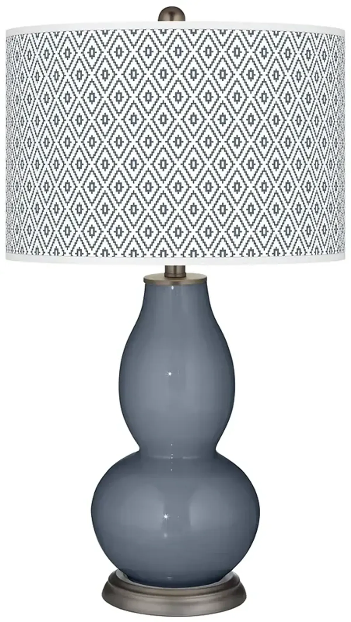 Color Plus Double Gourd 29 1/2" Diamonds Granite Peak Gray Table Lamp