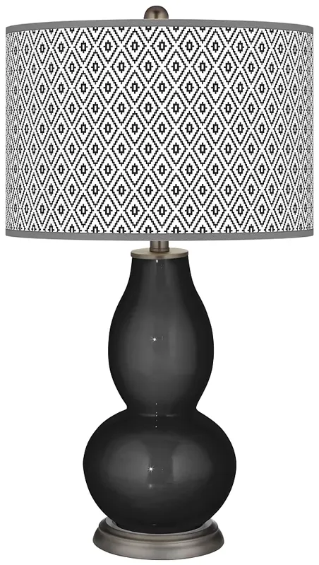 Tricorn Black Diamonds Double Gourd Table Lamp