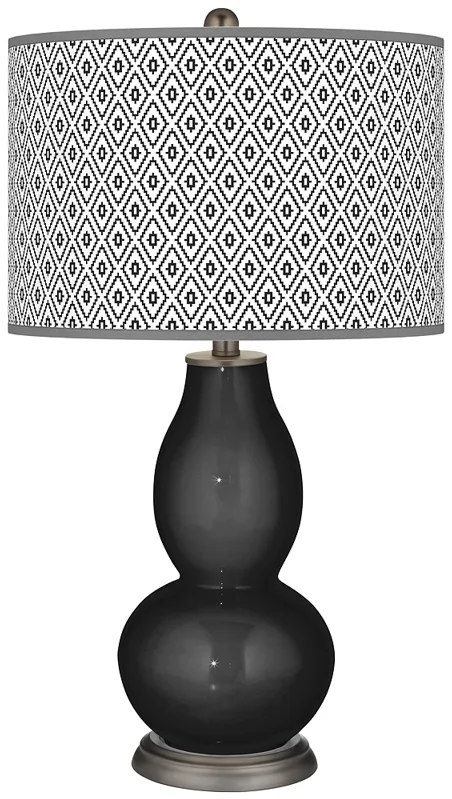 Tricorn Black Diamonds Double Gourd Table Lamp