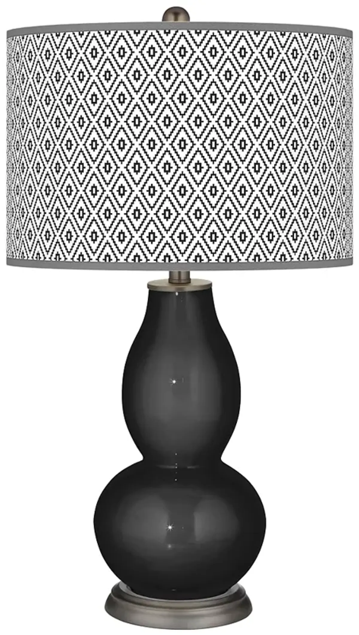 Tricorn Black Diamonds Double Gourd Table Lamp