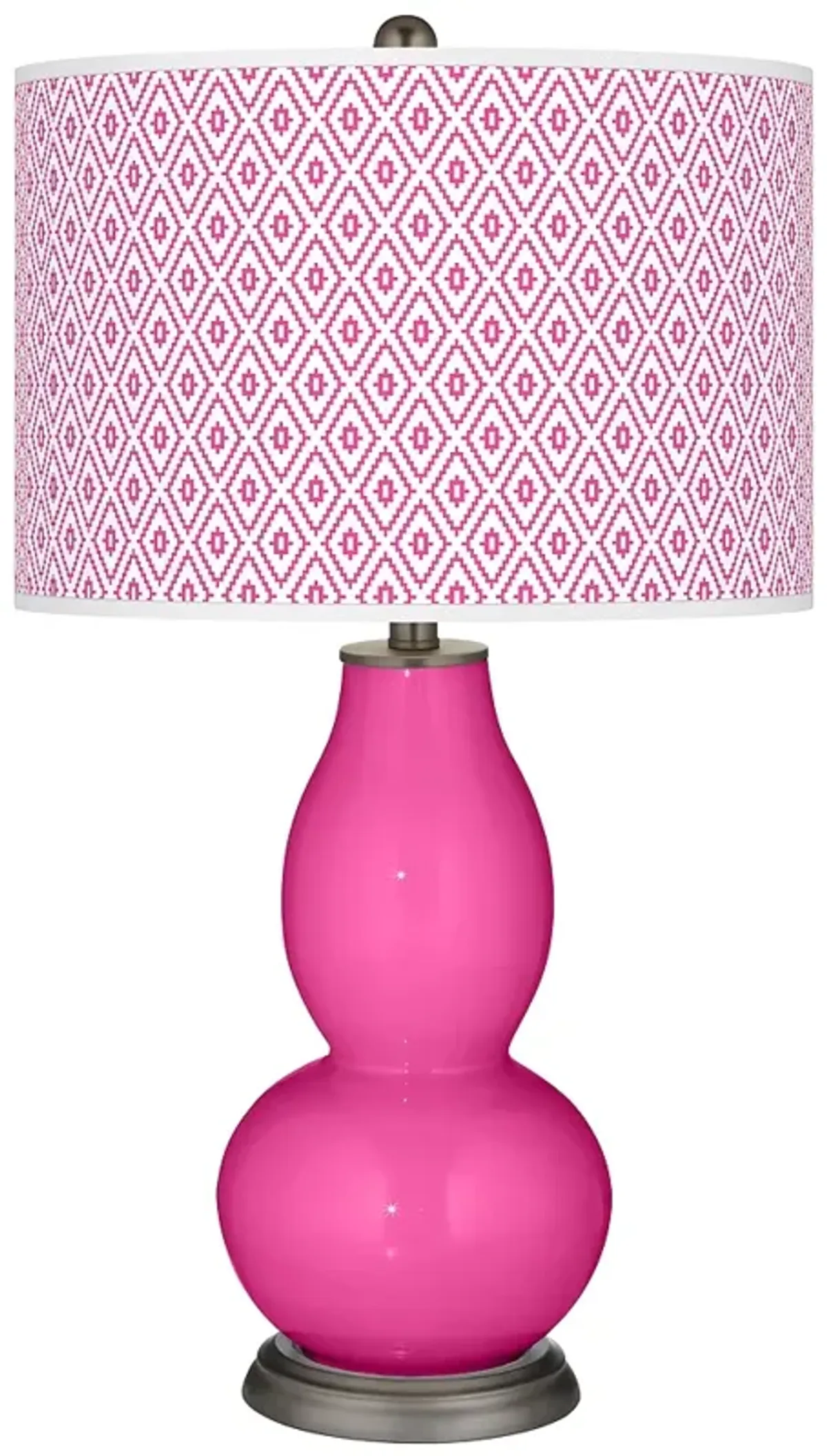 Fuchsia Diamonds Double Gourd Table Lamp