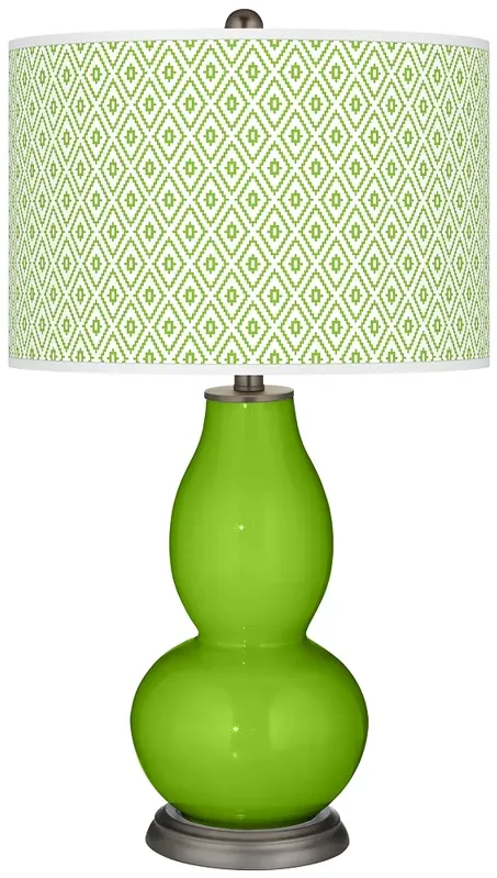 Neon Green Diamonds Double Gourd Table Lamp