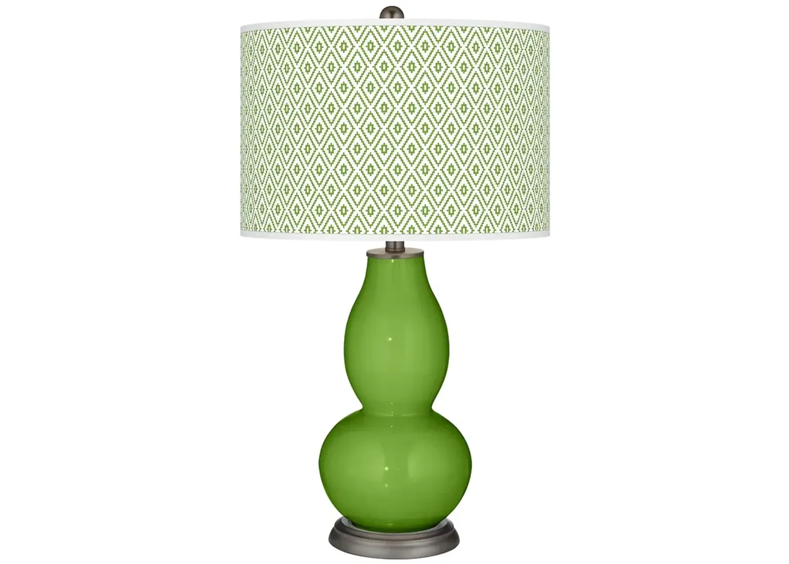 Color Plus Double Gourd 29 1/2" Diamonds and Rosemary Green Table Lamp