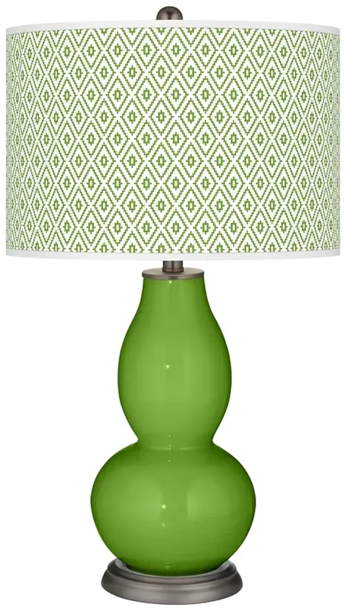 Color Plus Double Gourd 29 1/2" Diamonds and Rosemary Green Table Lamp