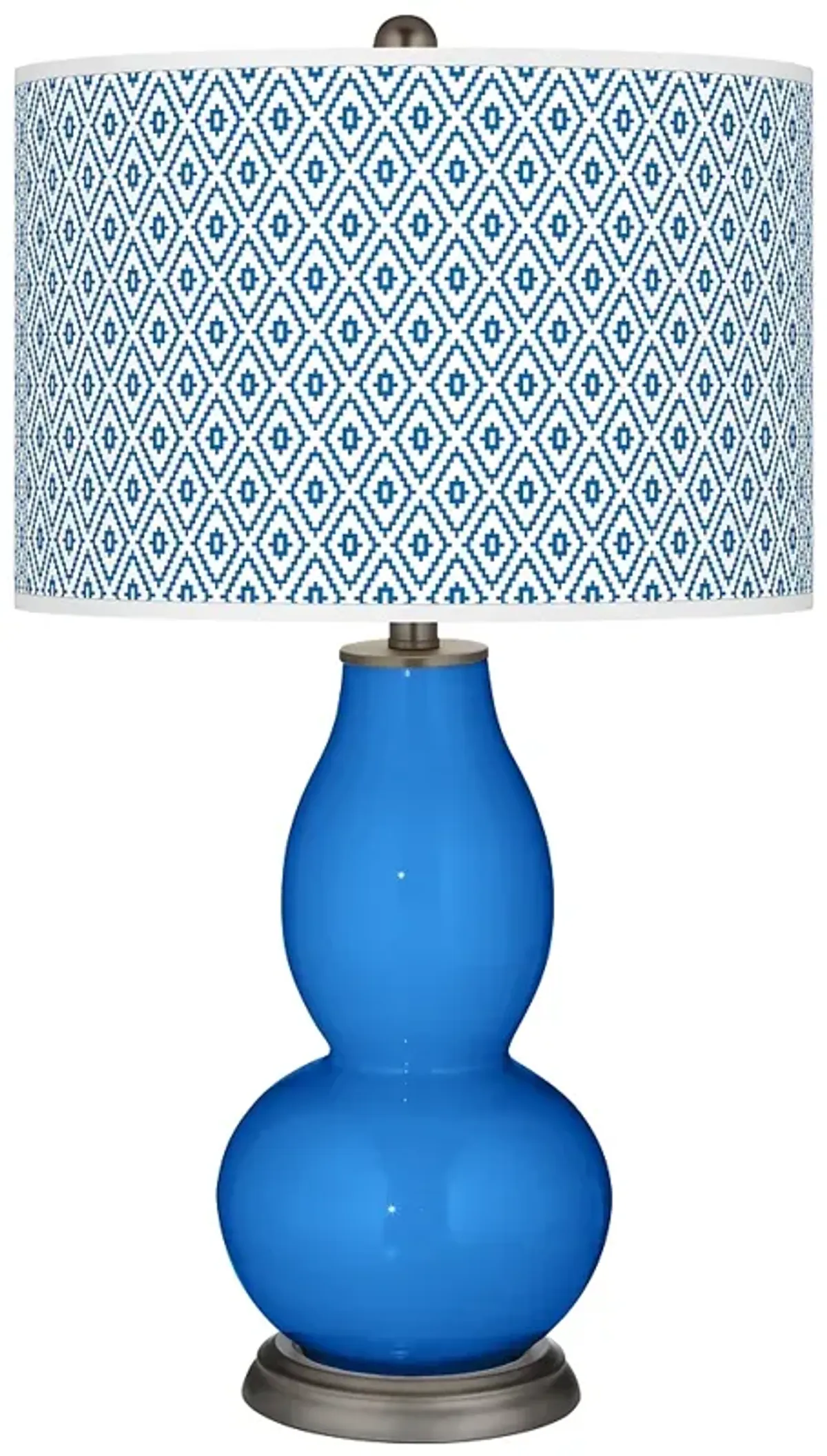 Color Plus Double Gourd 29 1/2" Diamonds Royal Blue Table Lamp