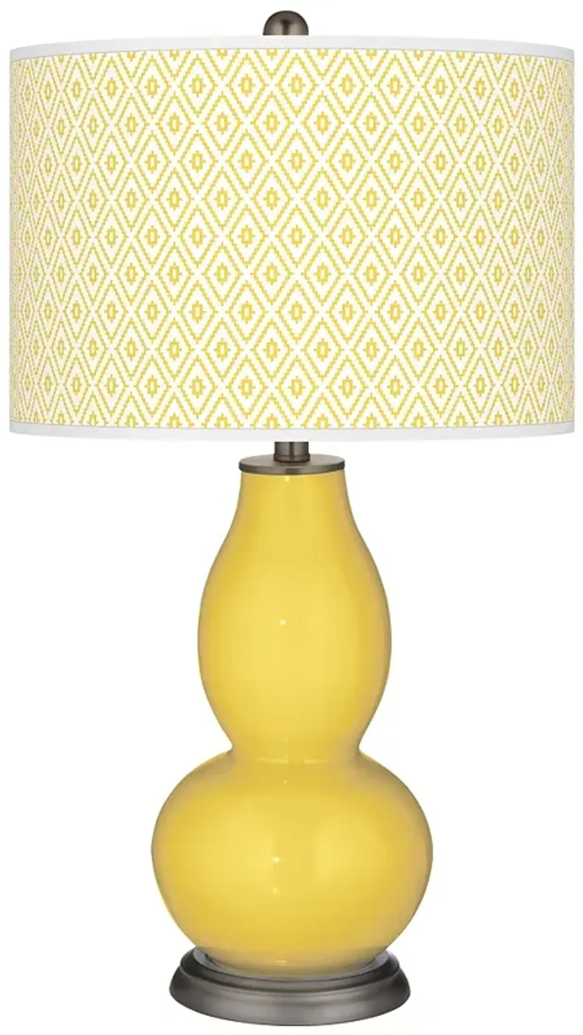 Color Plus Double Gourd 29 1/2" Diamonds Lemon Zest Yellow Table Lamp