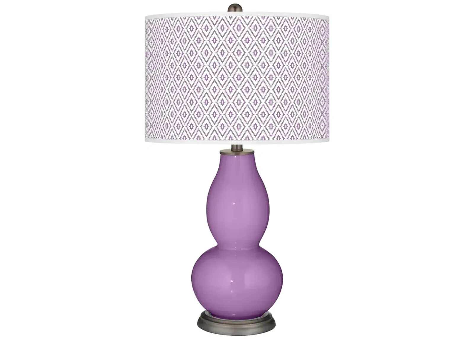 Color Plus Double Gourd 29 1/2" Diamonds African Violet Table Lamp