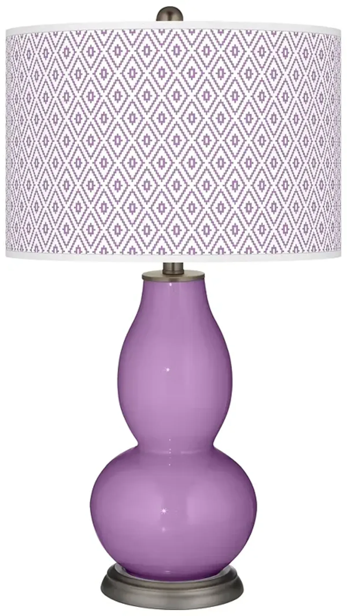 Color Plus Double Gourd 29 1/2" Diamonds African Violet Table Lamp