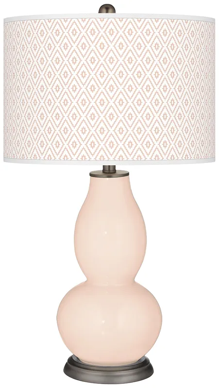 Linen Diamonds Double Gourd Table Lamp