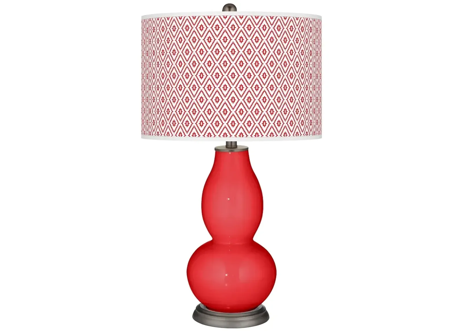 Poppy Red Diamonds Double Gourd Table Lamp